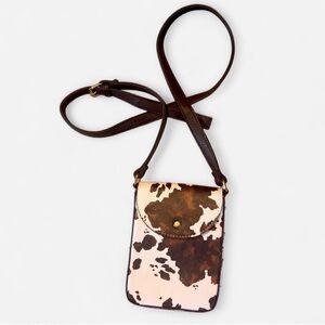 Cow print small pouch/ crossbody bag